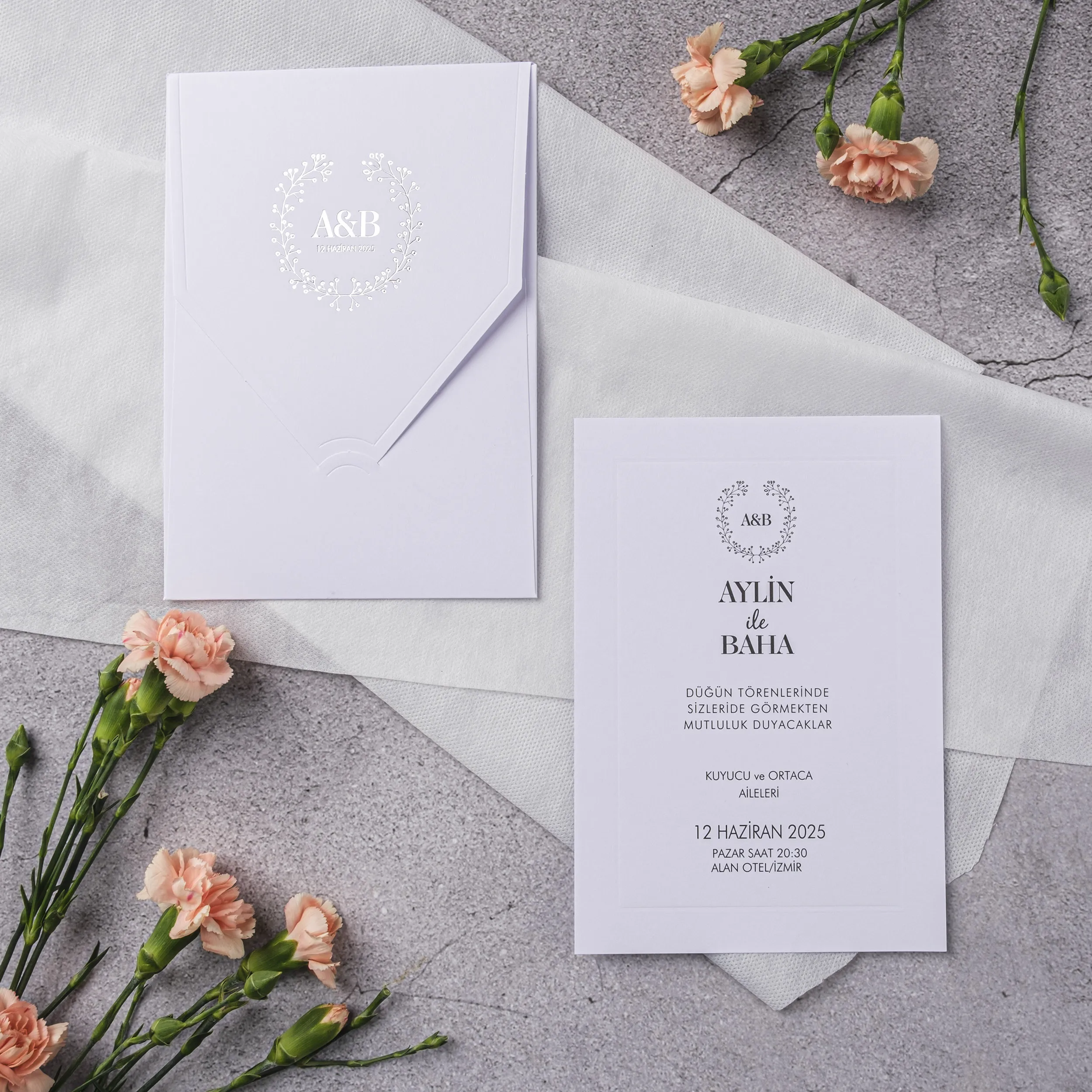 Stylish Davetiyesi 10328 - Ucuz düğün davetiyesi ₺29.00