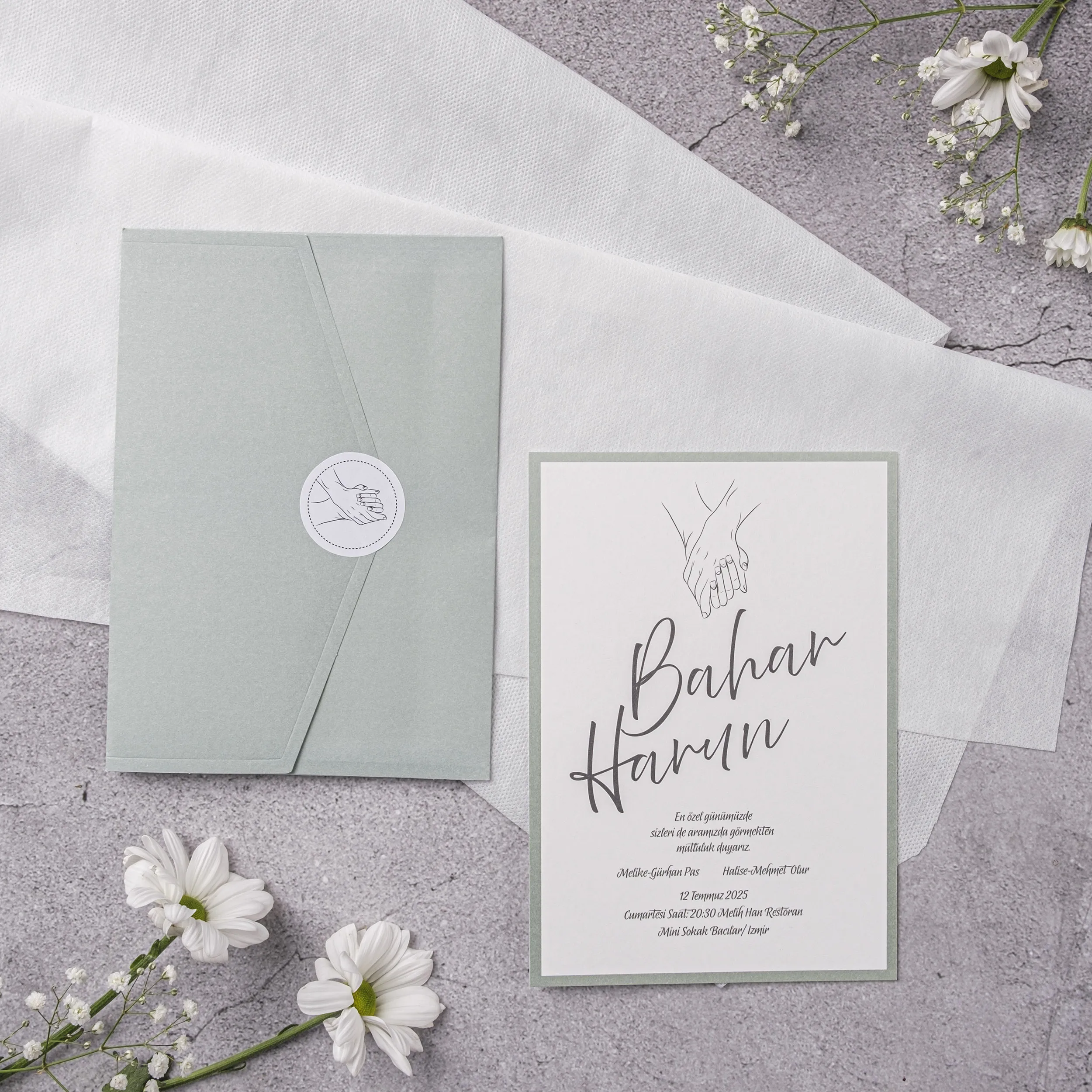 Stylish Davetiyesi 10331 - Ucuz düğün davetiyesi ₺14.00