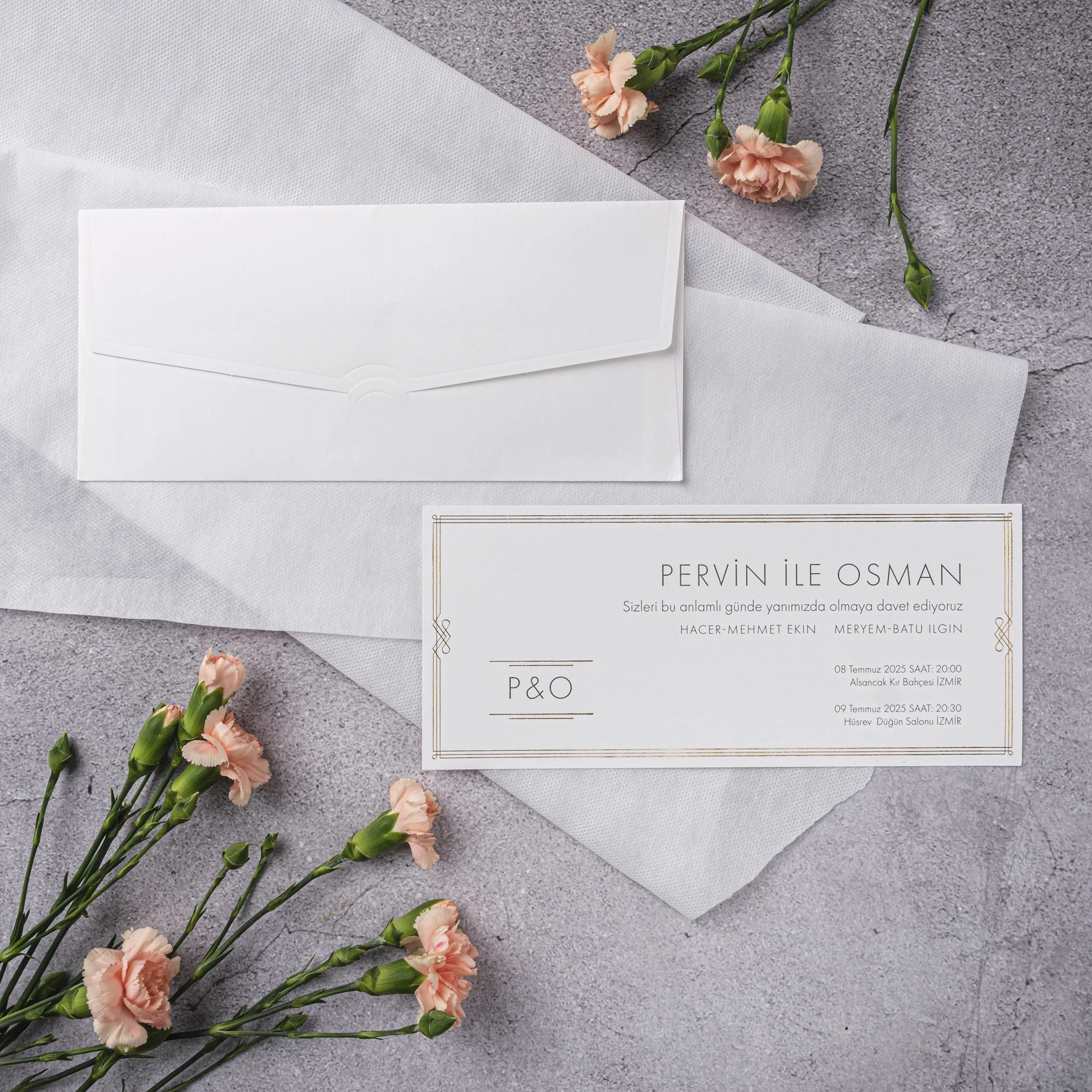 Stylish Davetiyesi 10340 - Ucuz düğün davetiyesi ₺14.00