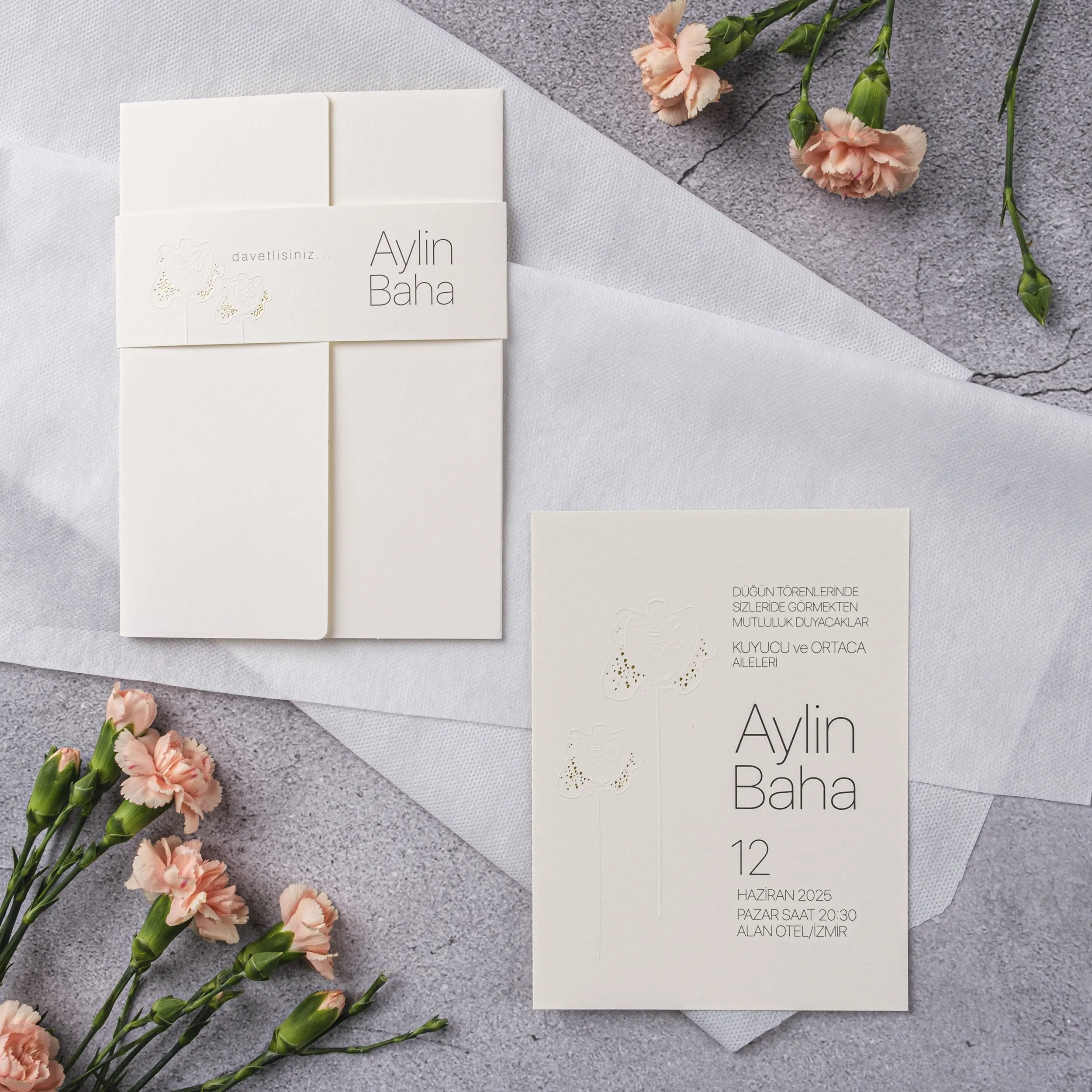 Stylish Davetiyesi 10341 - Ucuz düğün davetiyesi ₺15.00