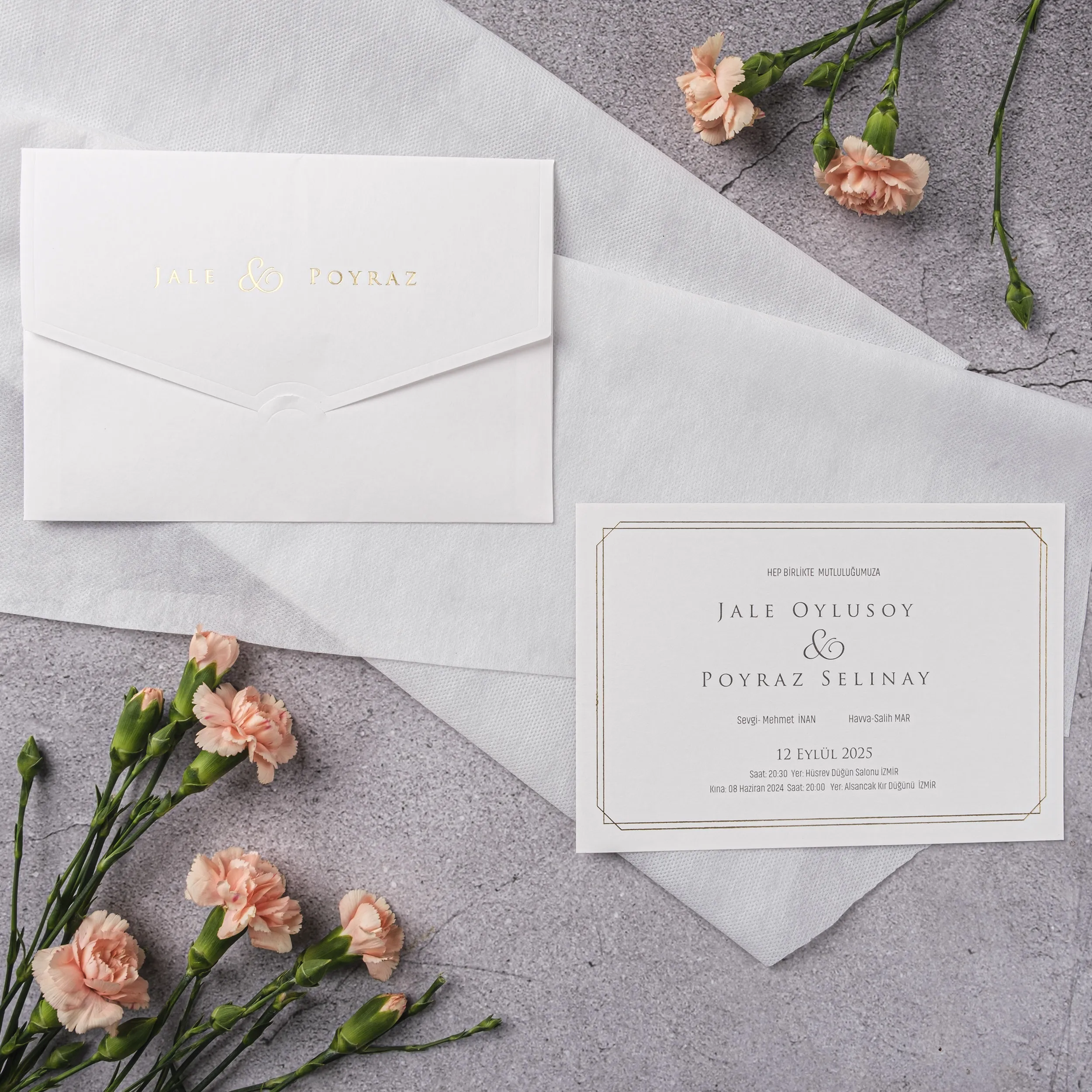 Stylish Davetiyesi 10349 - Ucuz düğün davetiyesi ₺29.00