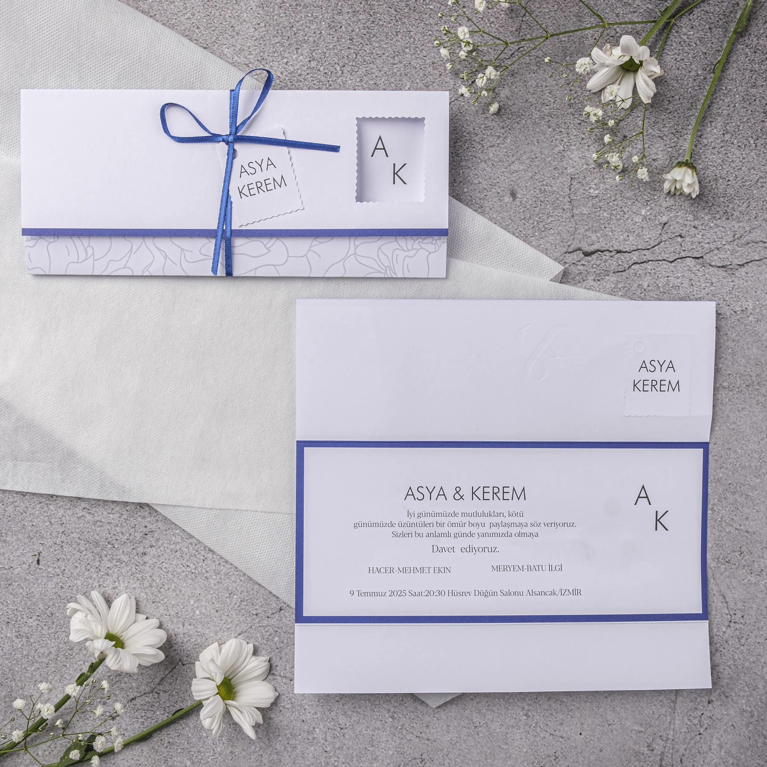 Stylish Davetiyesi 10351 - Ucuz düğün davetiyesi ₺12.25