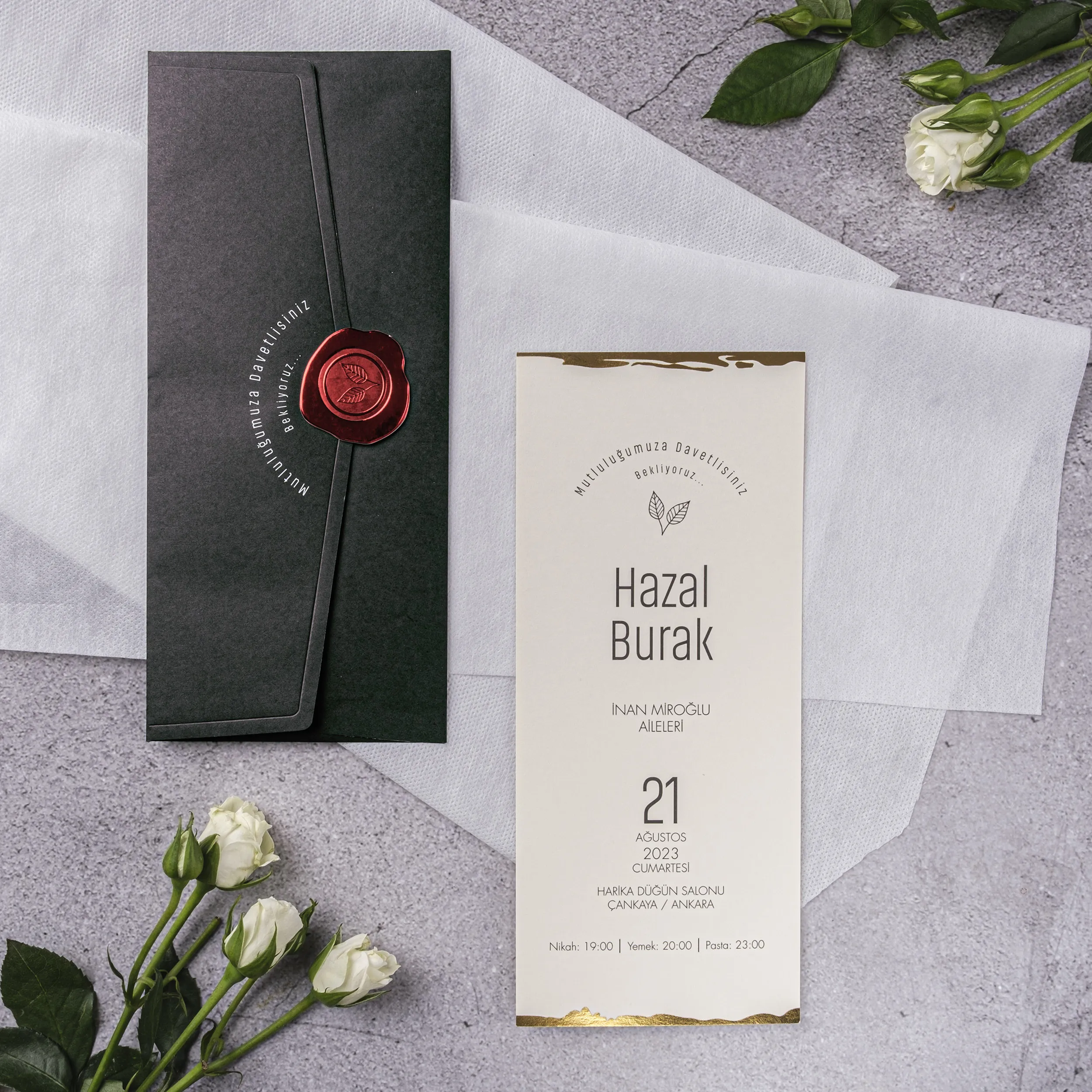 Stylish Davetiyesi 10352 - Ucuz düğün davetiyesi ₺14.70