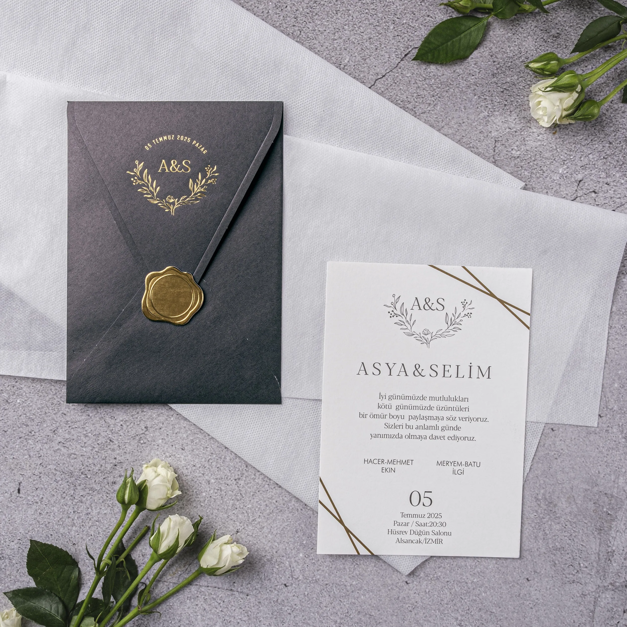 Stylish Davetiyesi 10353 - Ucuz düğün davetiyesi ₺30.75