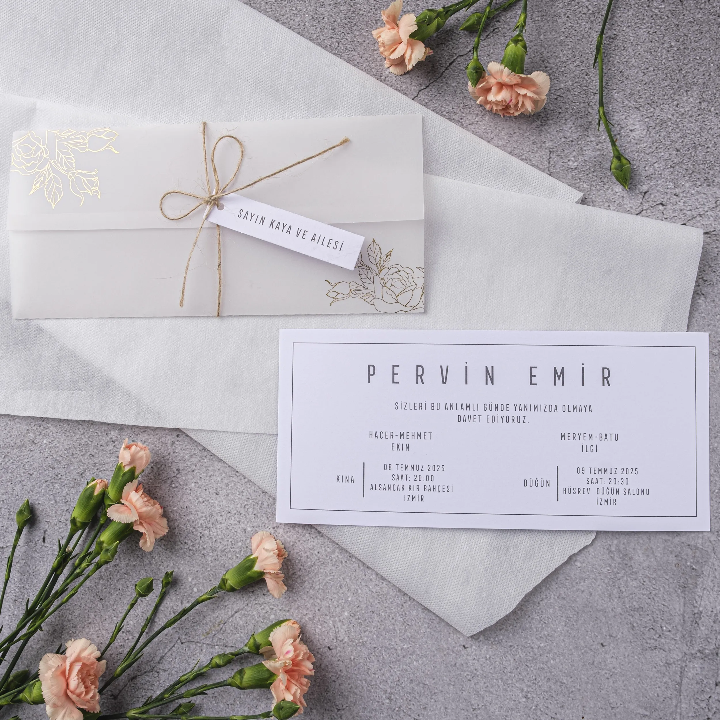 Stylish Davetiyesi 10356 - Ucuz düğün davetiyesi ₺15.90