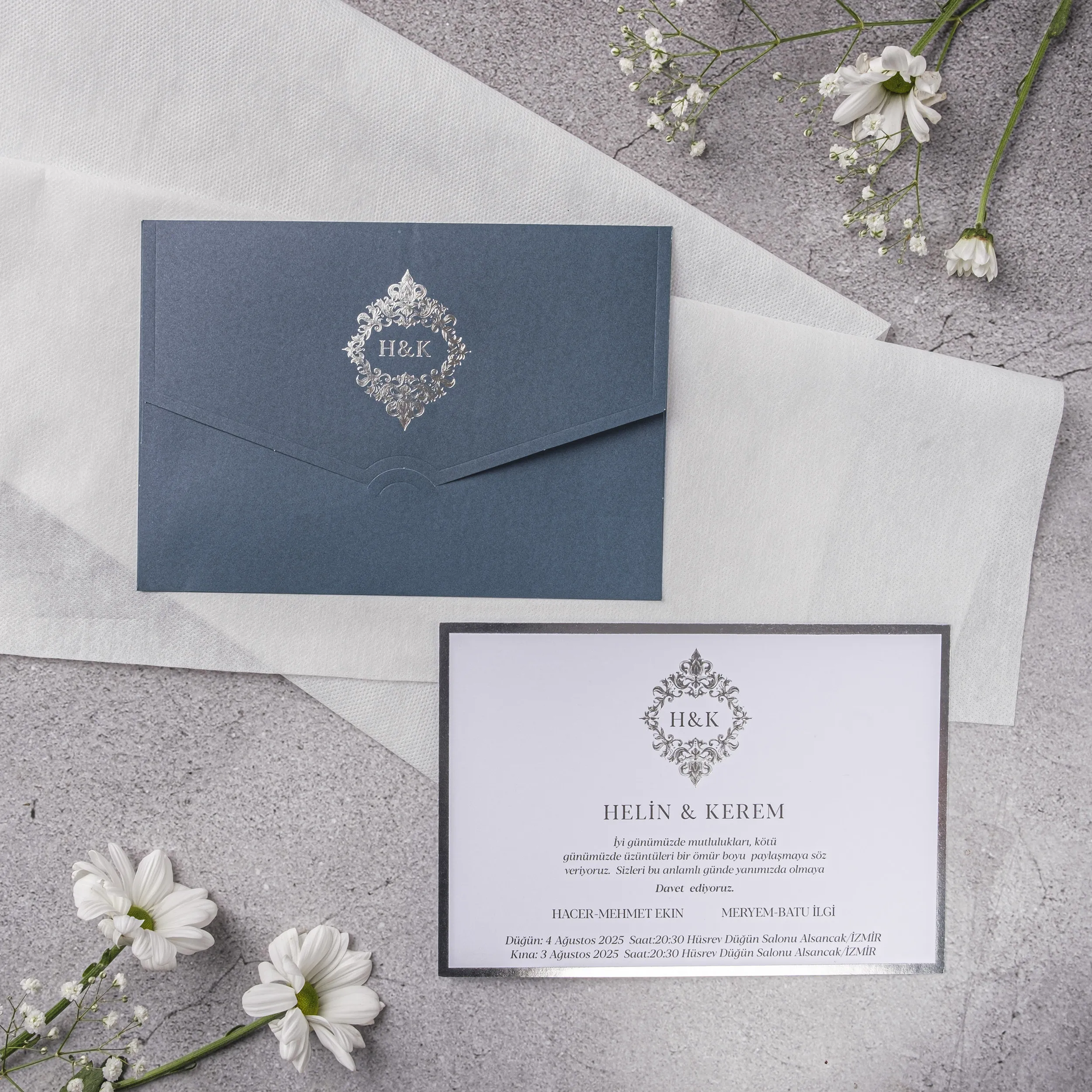 Stylish Davetiyesi 10360 - Ucuz düğün davetiyesi ₺29.25