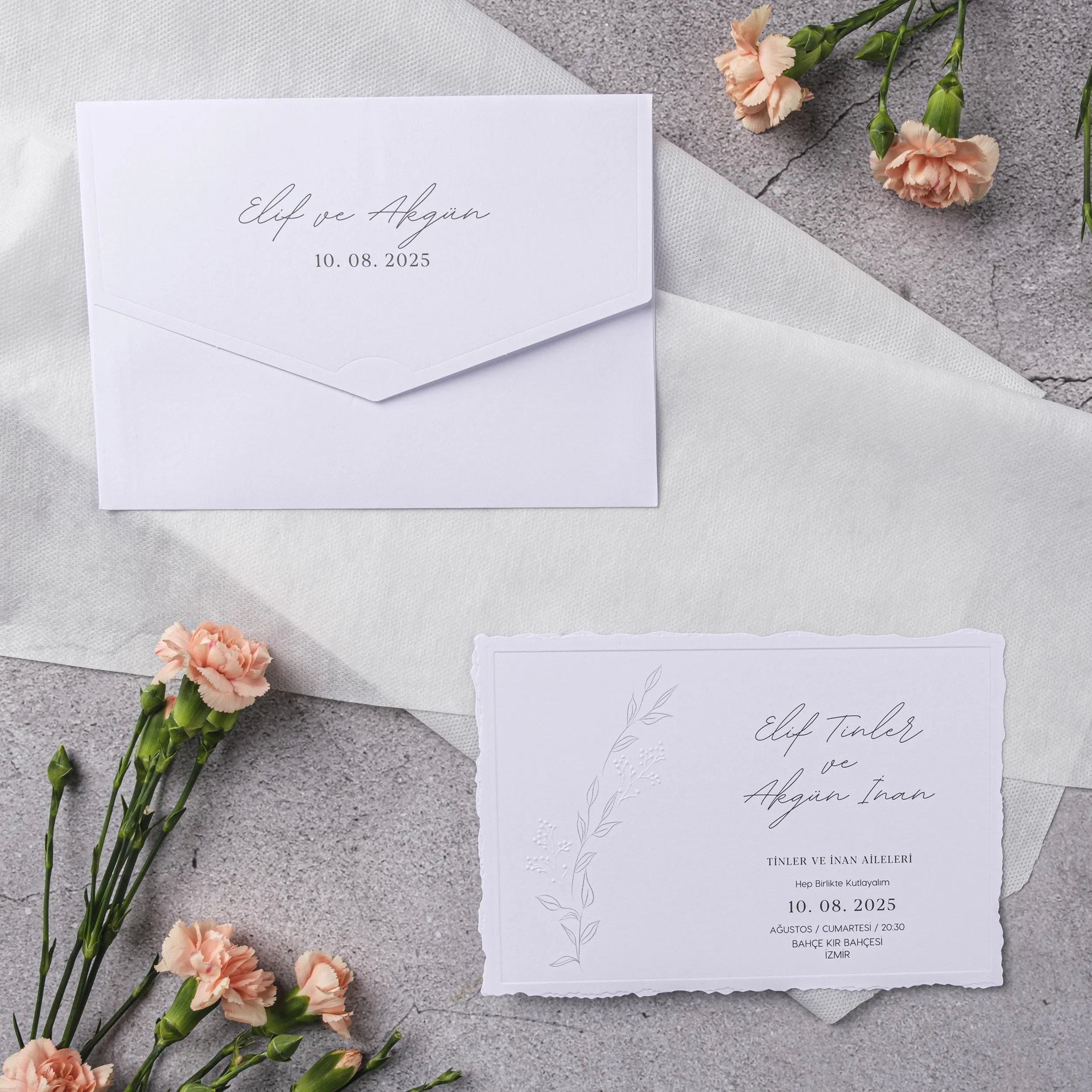 Stylish Davetiyesi 10361 - Ucuz düğün davetiyesi ₺14.00