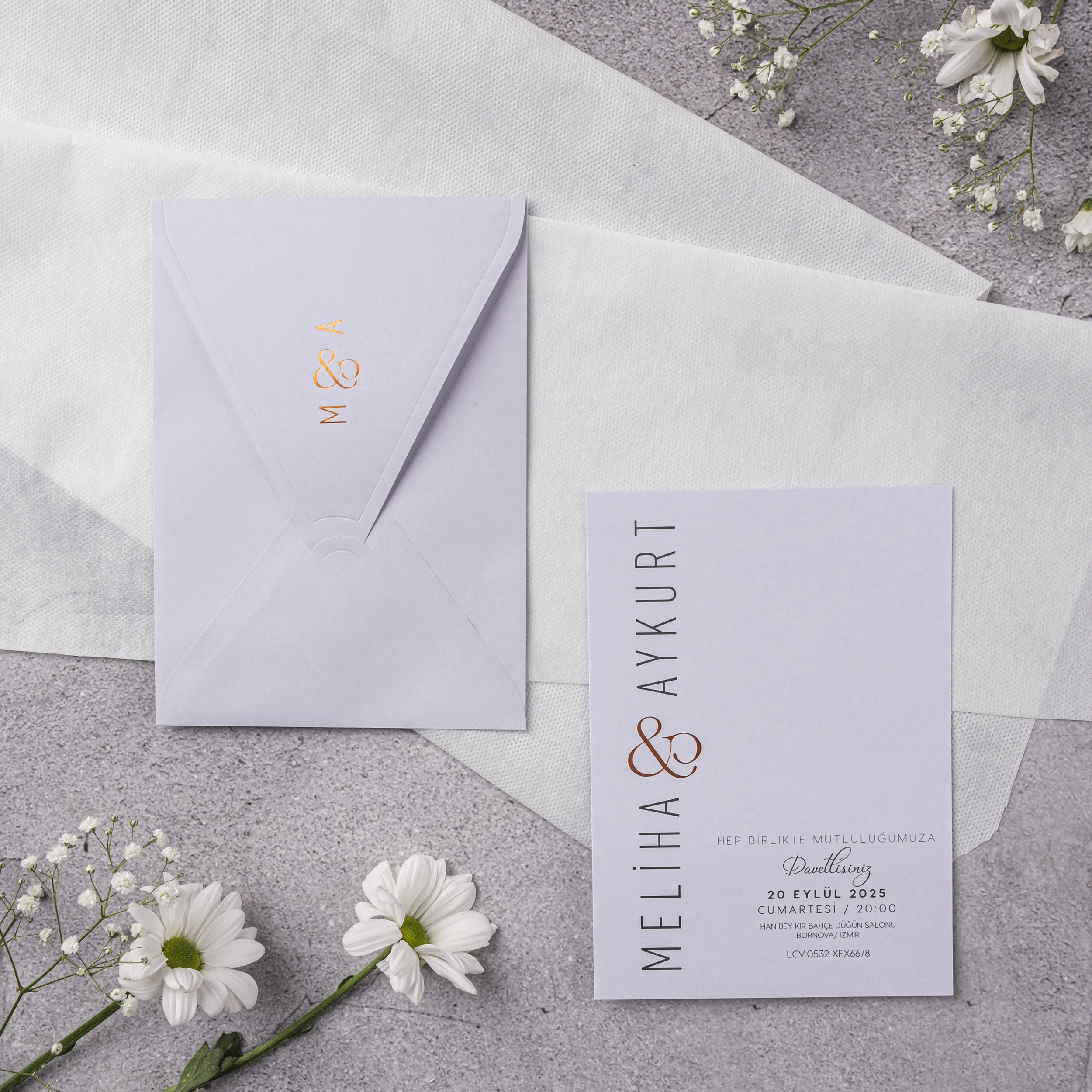 Stylish Davetiyesi 10363 - Ucuz düğün davetiyesi ₺28.90