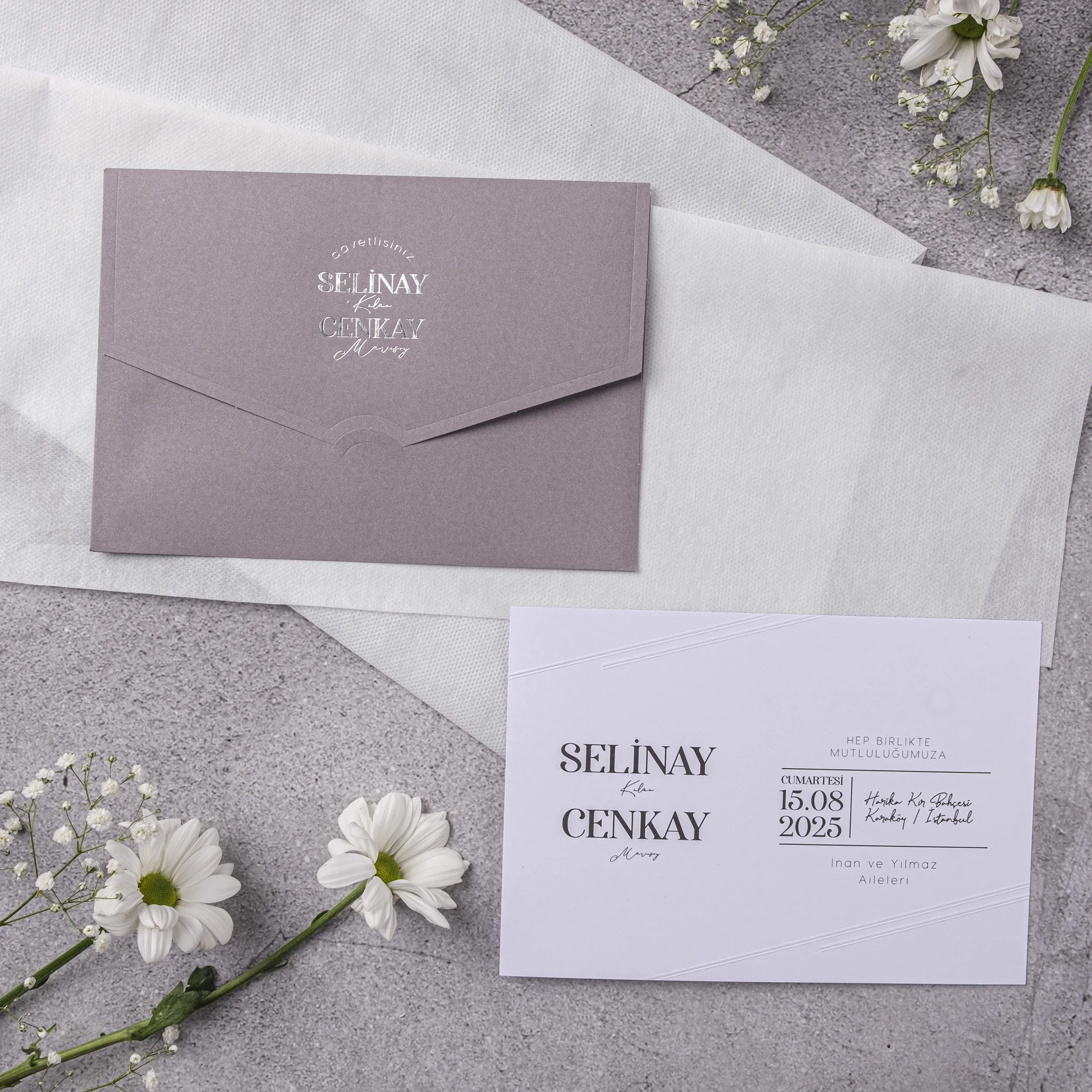 Stylish Davetiyesi 10366 - Ucuz düğün davetiyesi ₺29.00