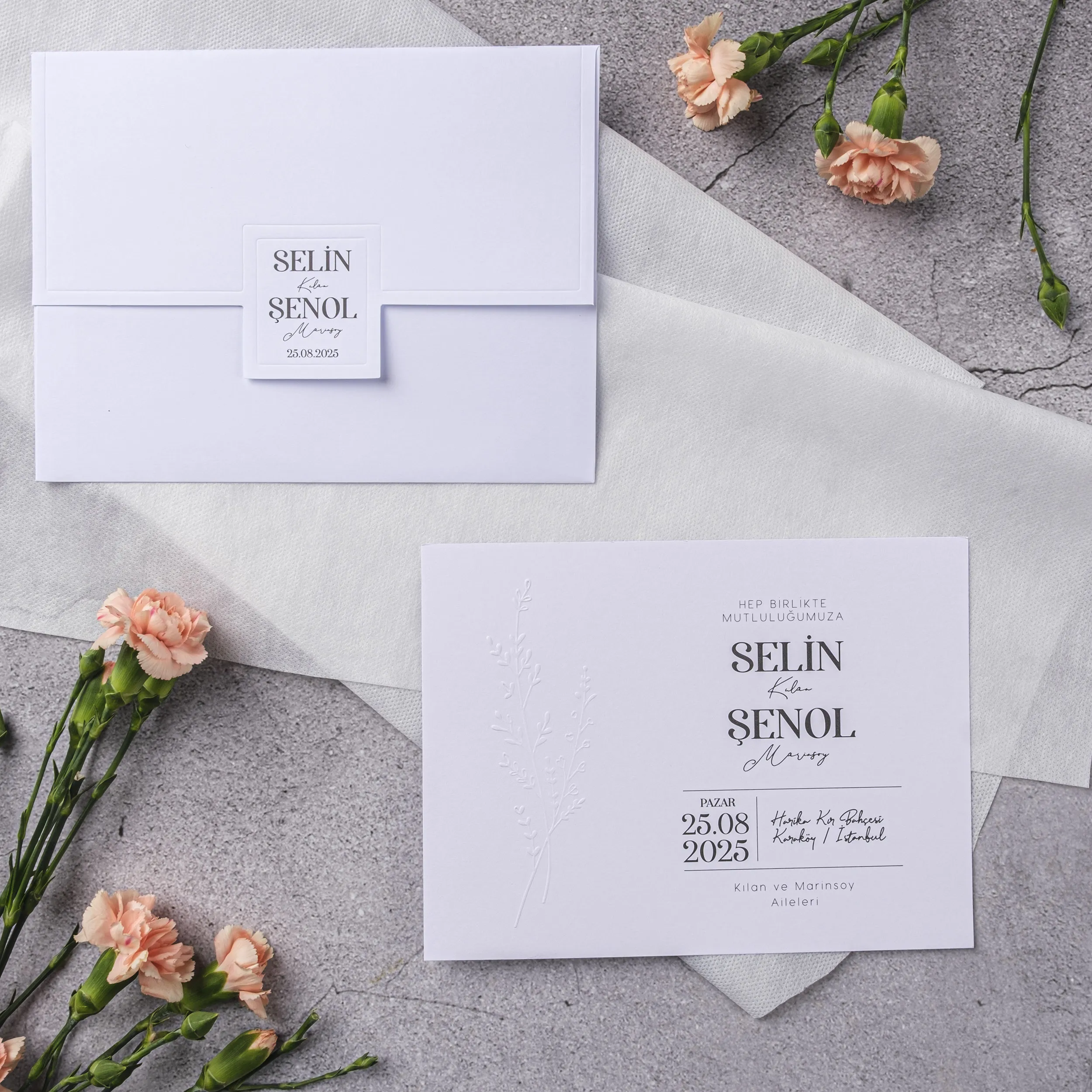 Stylish Davetiyesi 10374 - Ucuz düğün davetiyesi ₺13.40