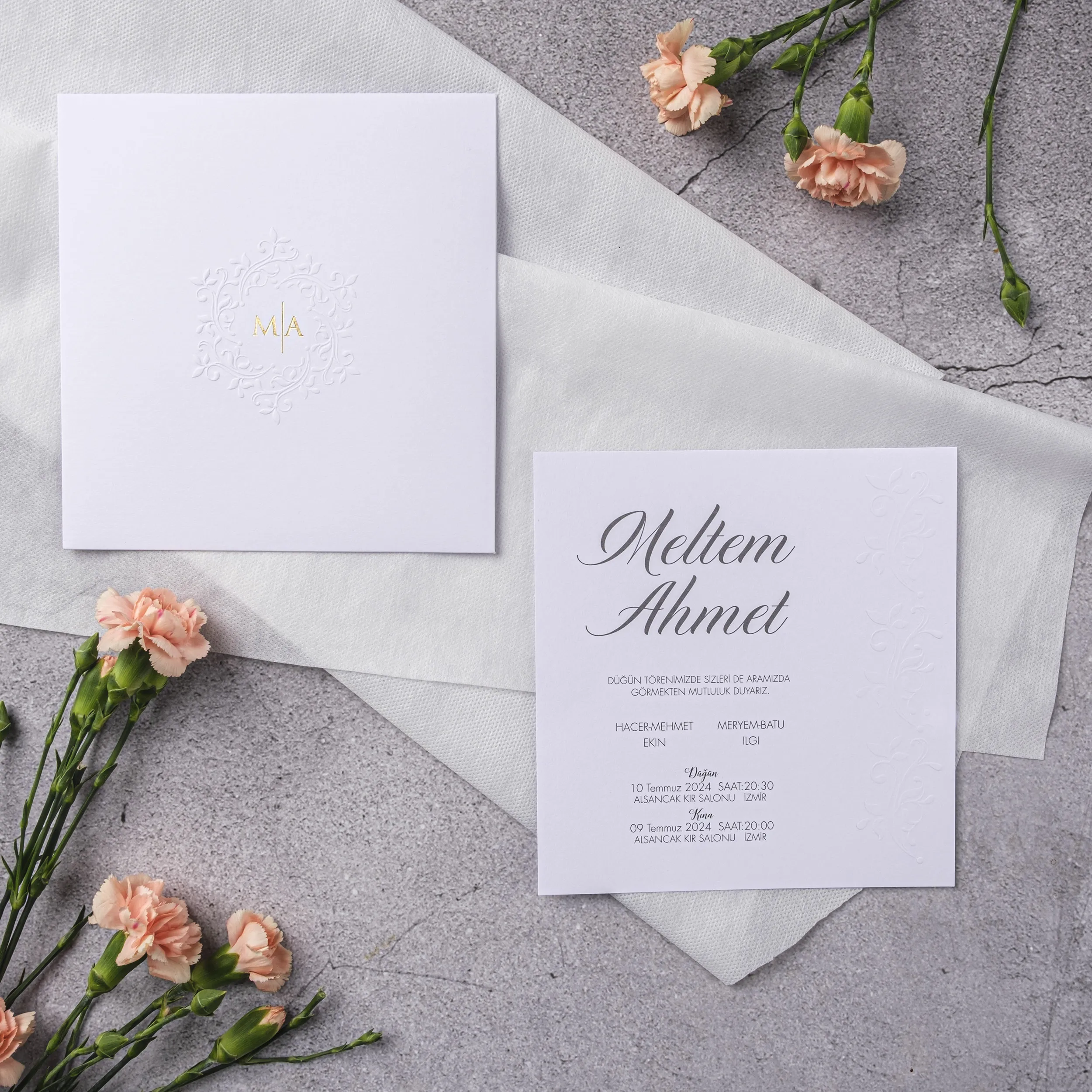 Stylish Davetiyesi 10376 - Ucuz düğün davetiyesi ₺29.25