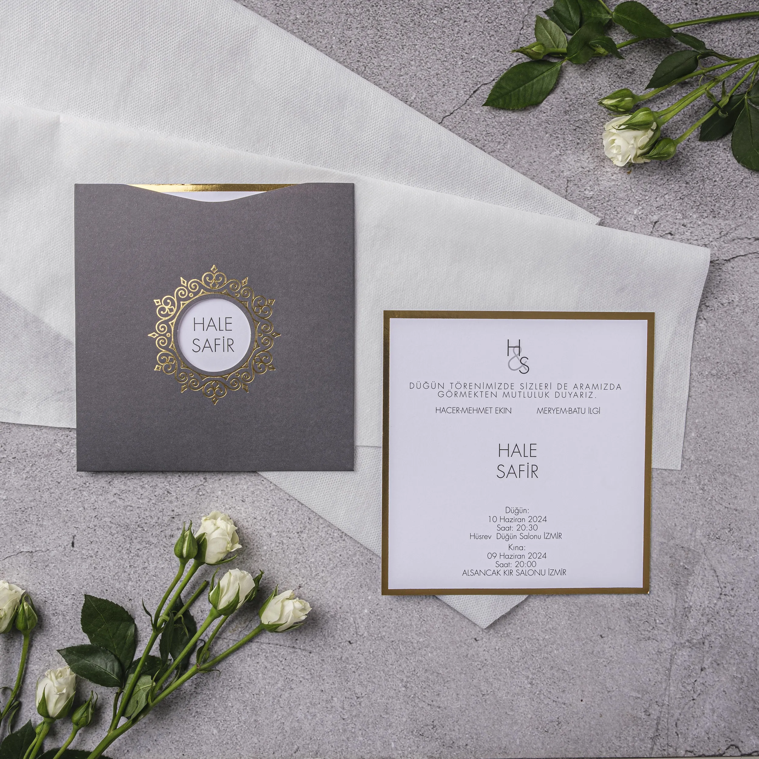 Stylish Davetiyesi 10378 - Ucuz düğün davetiyesi ₺16.25