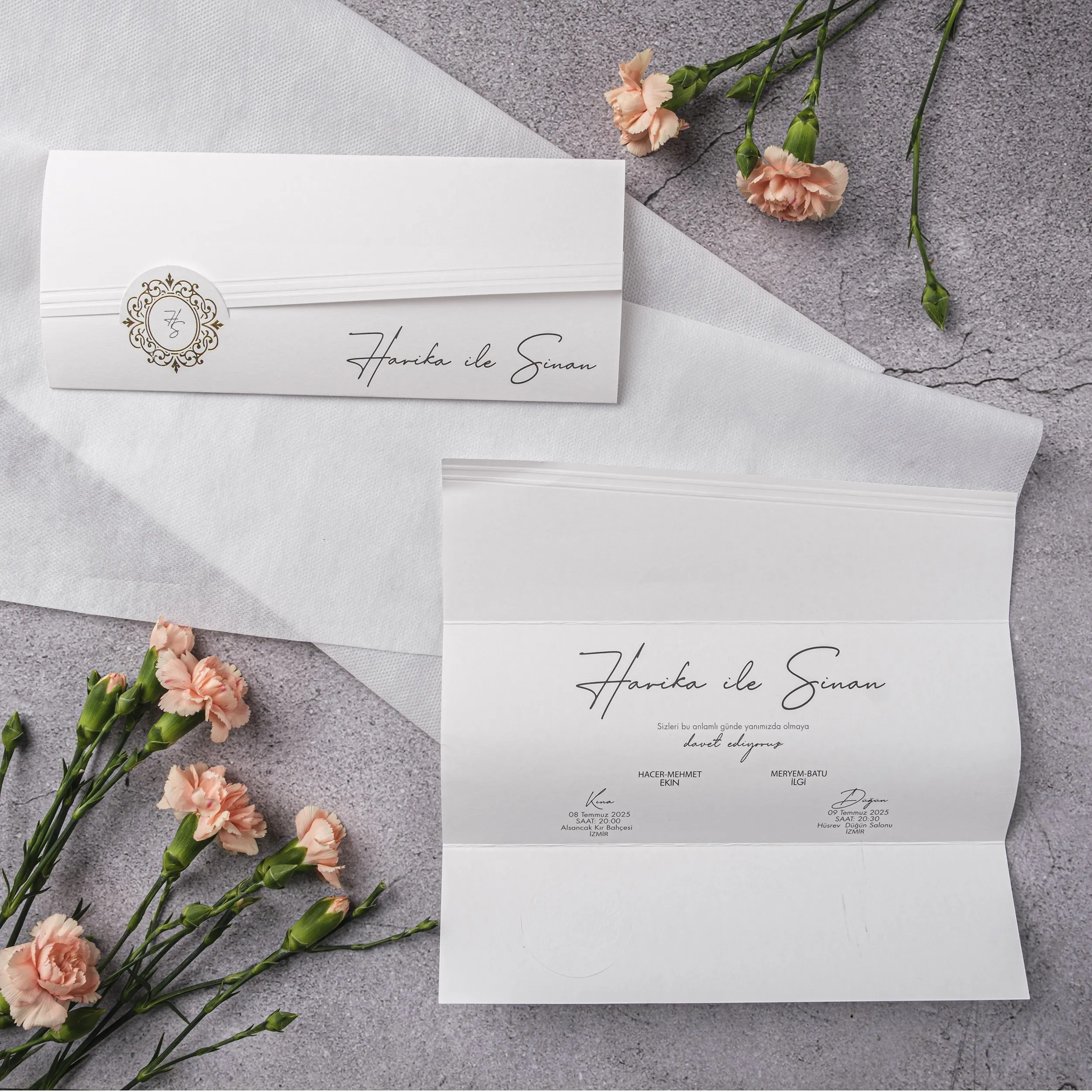 Stylish Davetiyesi 10381 - Ucuz düğün davetiyesi ₺12.40