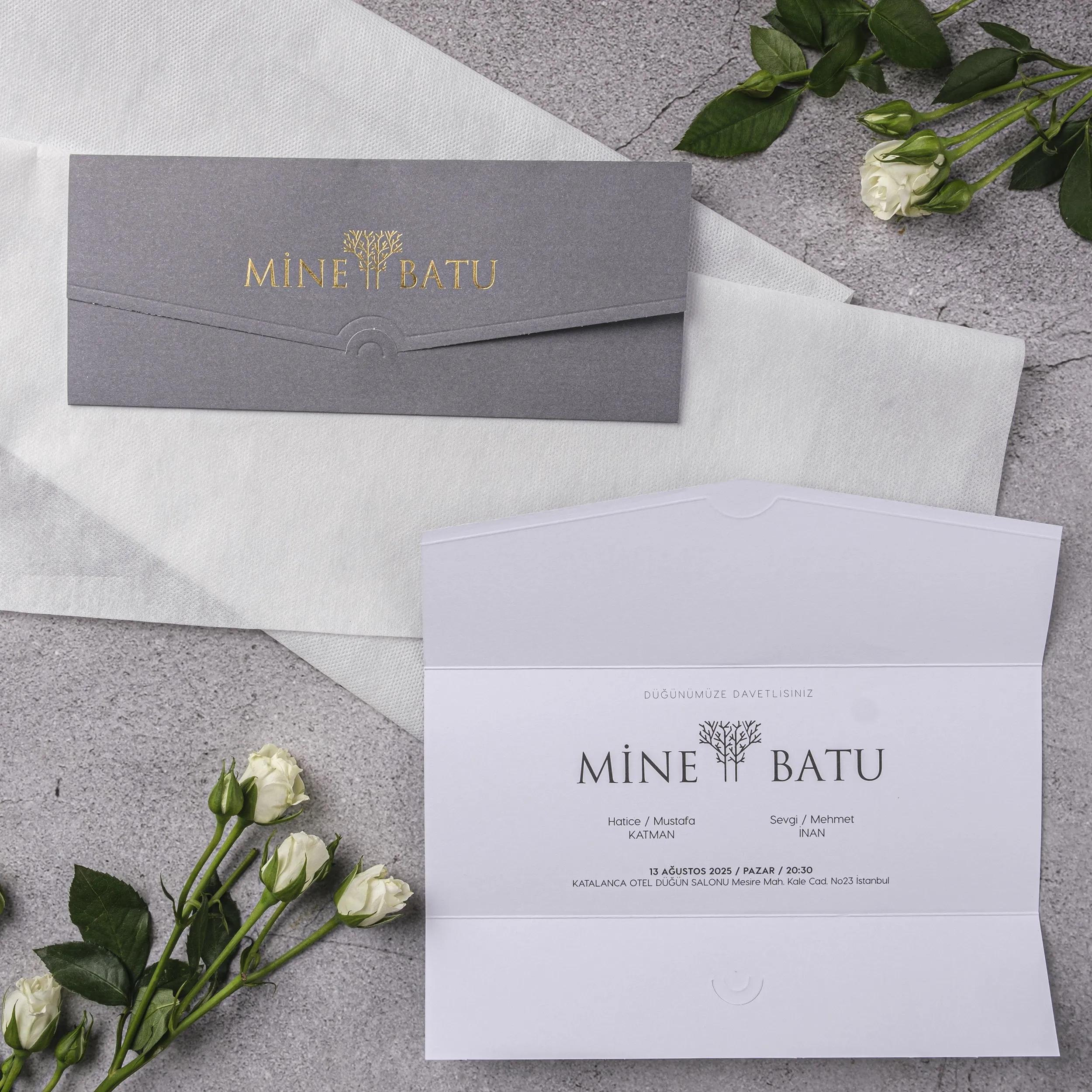 Stylish Davetiyesi 10382 - Ucuz düğün davetiyesi ₺27.40