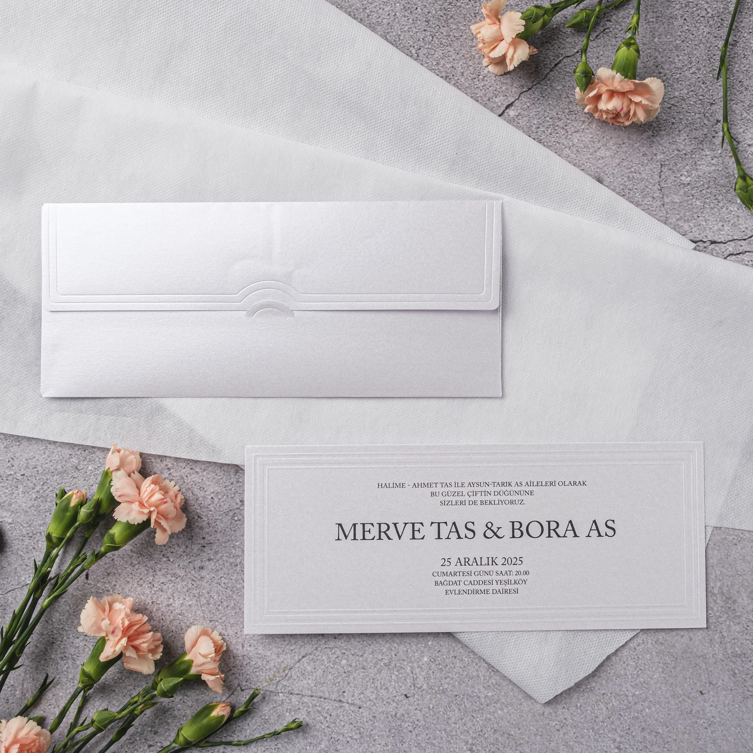 Stylish Davetiyesi 10385 - Ucuz düğün davetiyesi ₺18.40